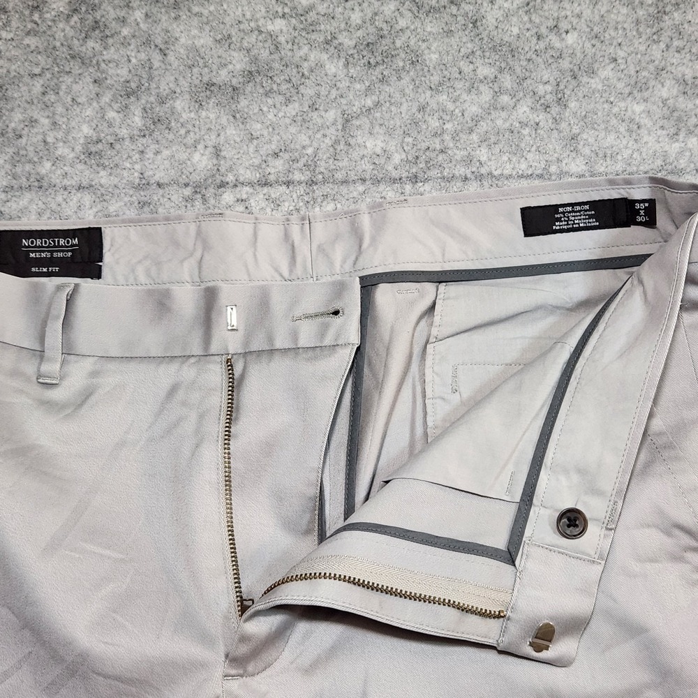 Nordstrom Dress pants Mens 35x30 Gray Slim Fit Regular‎ Straight Stretch